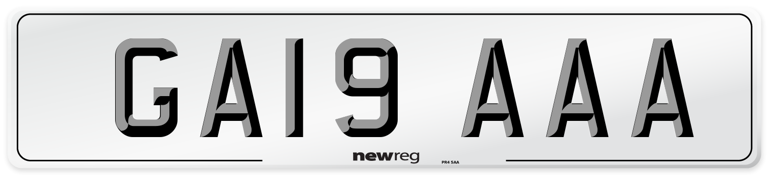 GA19 AAA Number Plate from New Reg